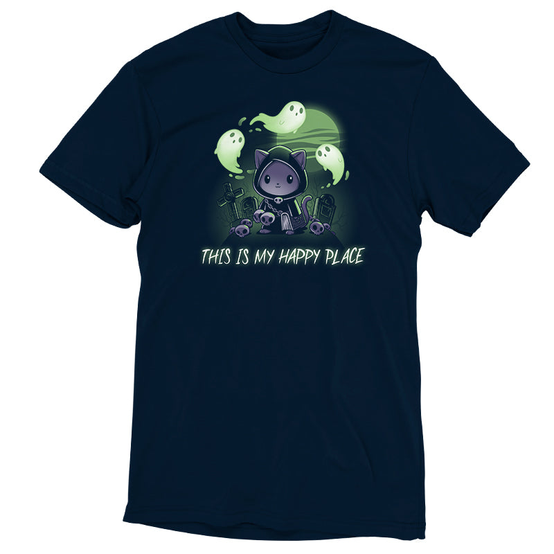 TeeTurtle's "Graveyards are My Happy Place" original t-shirt for an adventure-filled happy place.