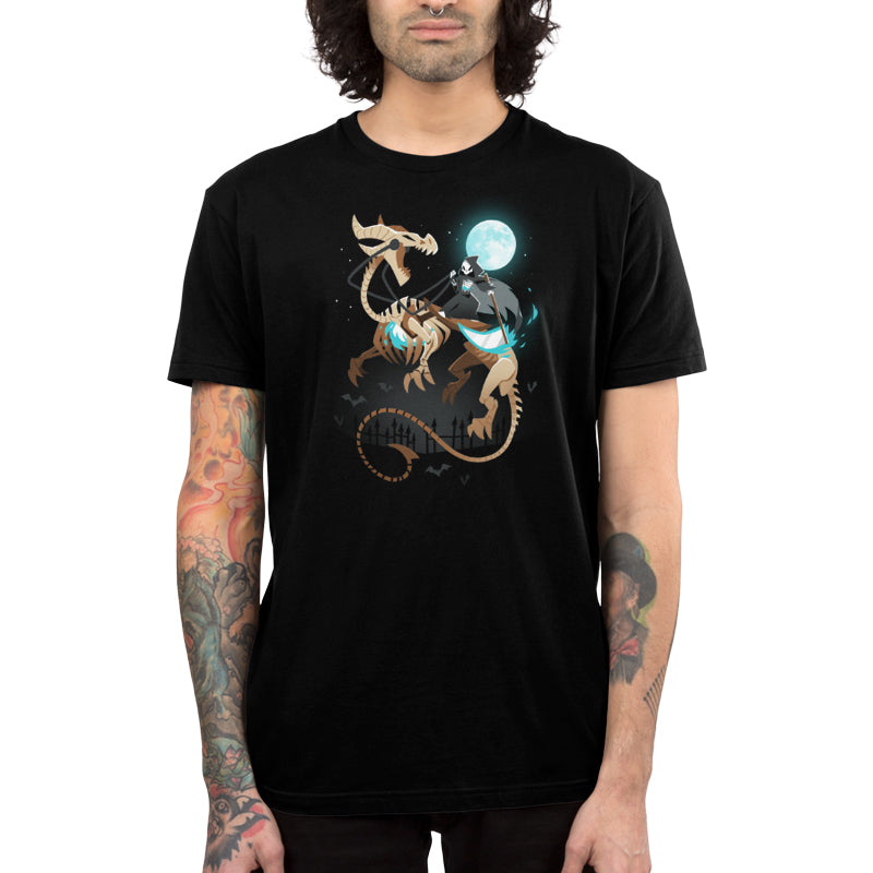 A TeeTurtle Grim Knight men's t-shirt with a dragon on it.