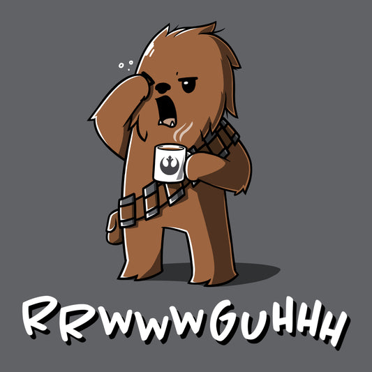 A licensed Grumpy Chewbacca t-shirt with the words rwwhh. (Brand Name: Star Wars)