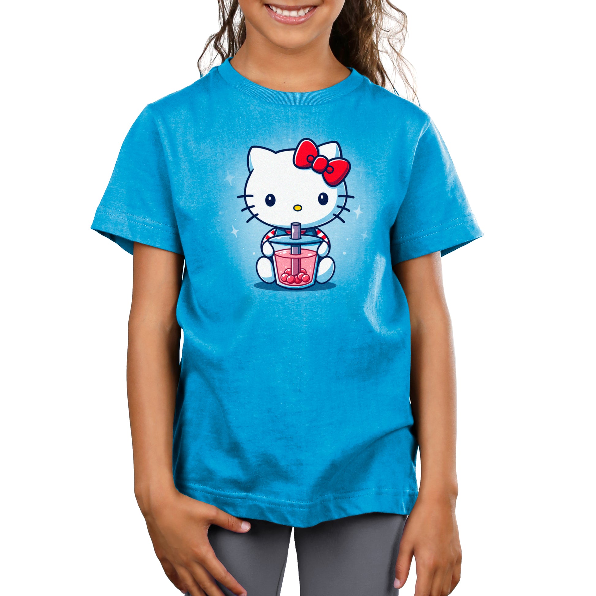 Officially licensed Sanrio Boba Hello Kitty kids t-shirt.
