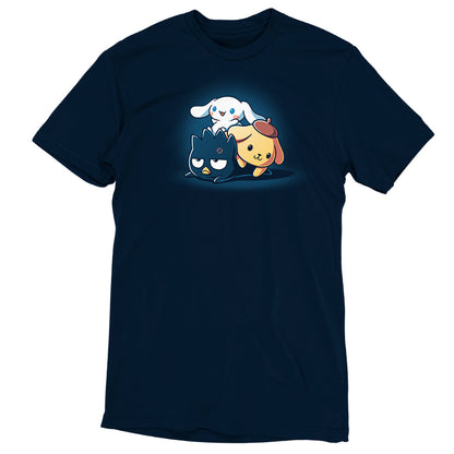 A super soft crew t-shirt with a licensed Cinnamoroll and Badtz-Maru design from Sanrio.
