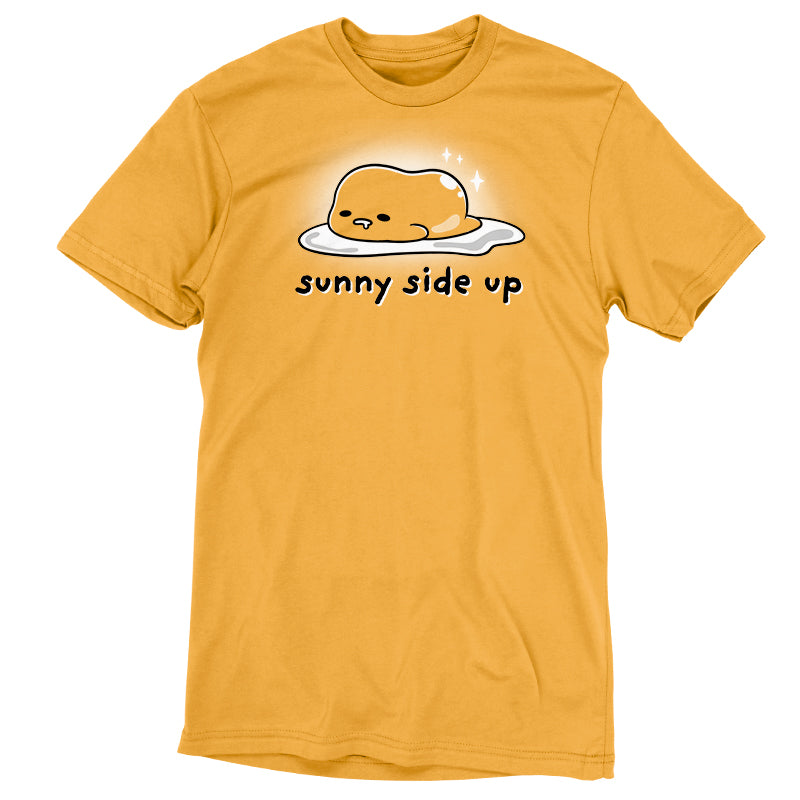 Officially licensed Sunny Side Up lounging t-shirt. (Brand Name: Gudetama)