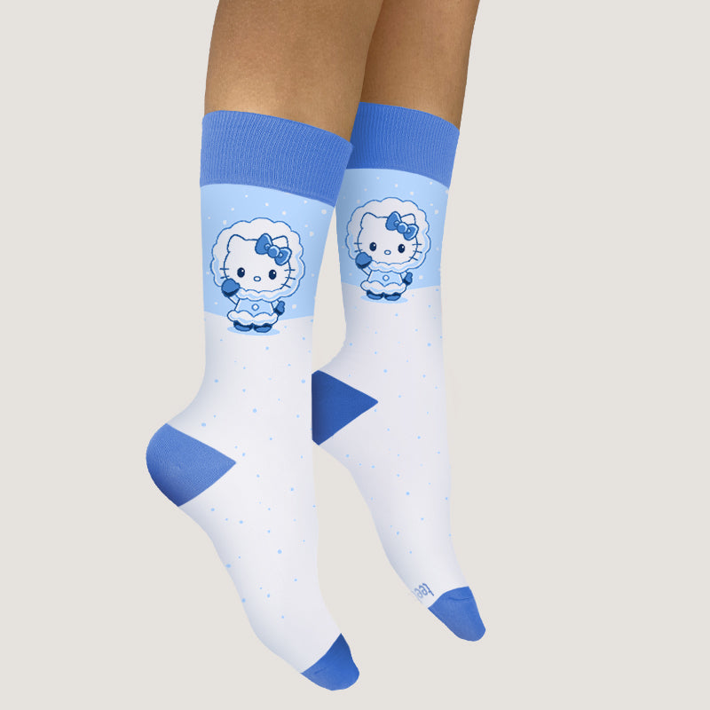 Officially licensed Sanrio Snowy Hello Kitty women's socks with a touch of snowy sweetness.