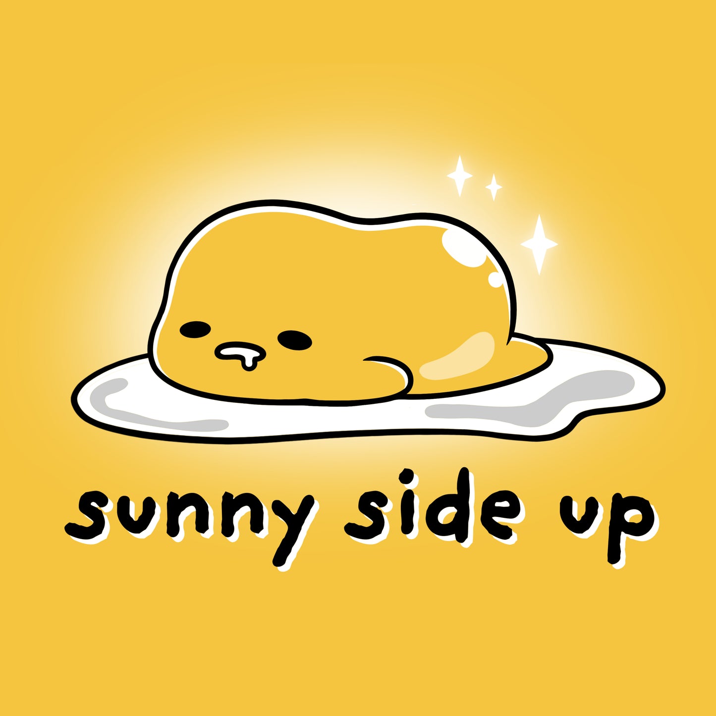 Officially licensed lounging t-shirt featuring Gudetama's Sunny Side Up.