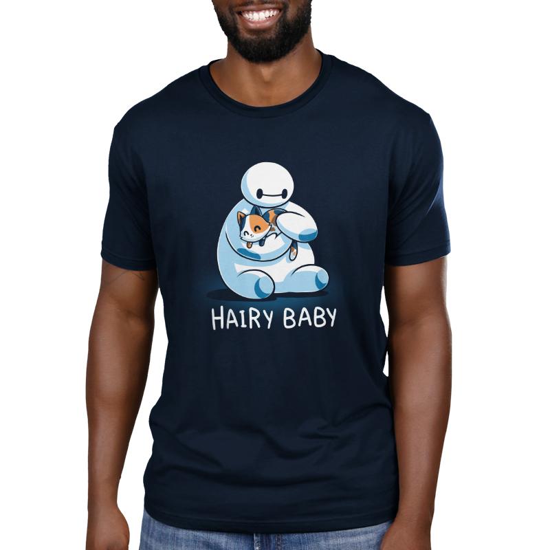 A man wearing a licensed Disney Baymax T-shirt.