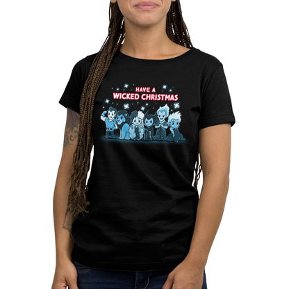 A officially licensed Disney t-shirt for women that says "Have a Wicked Christmas".
