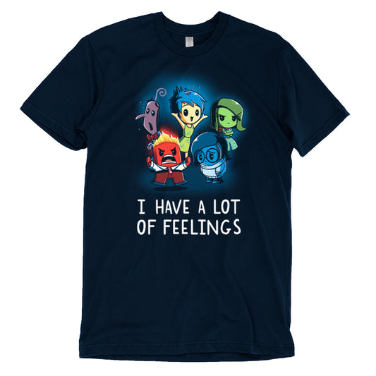 An I Have a Lot of Feelings T-shirt with officially licensed Disney/Pixar design.