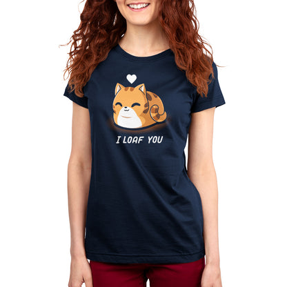 A warm and fuzzy women's I Loaf You t-shirt from TeeTurtle that says "I love you" to grab attention.