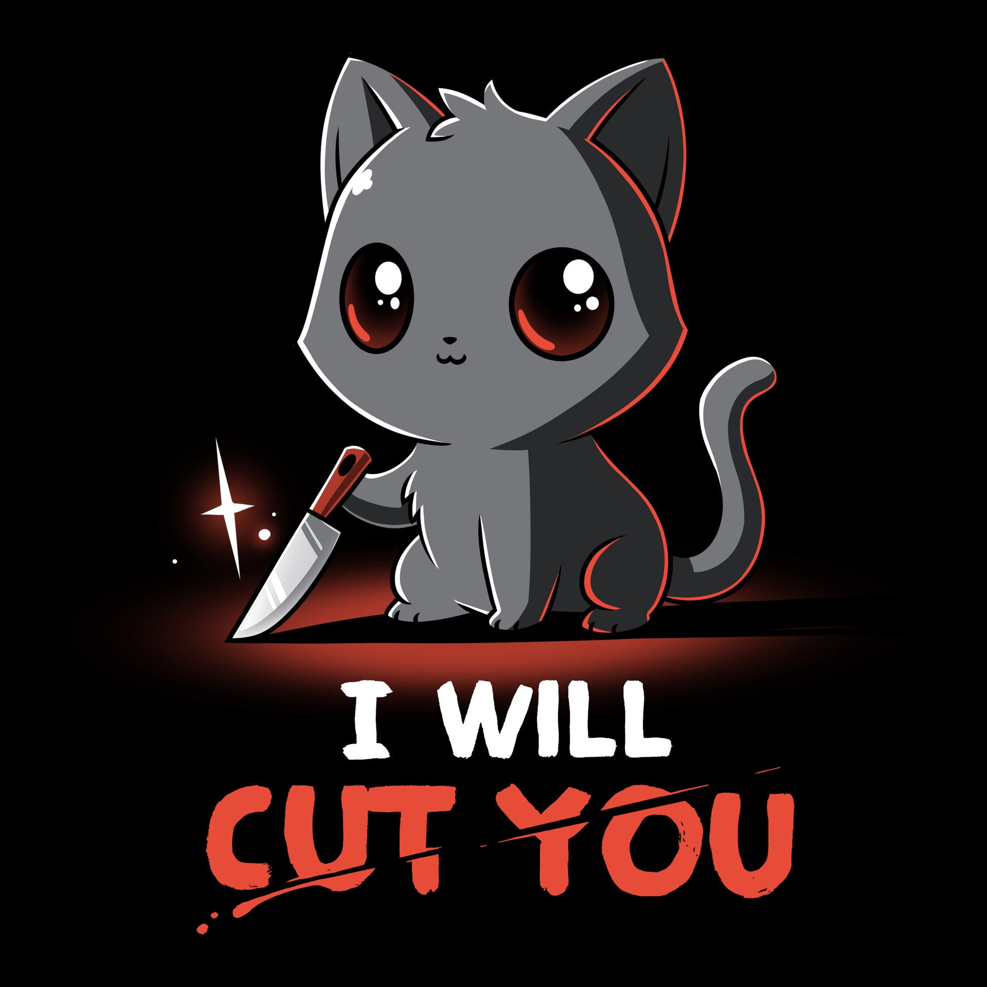A cute T-shirt featuring Stabby the Kitty by TeeTurtle.