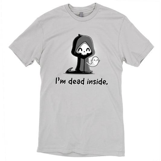 Premium Cotton T-shirt_A cartoon grim reaper, smiling, with a ghost on its right, graces the front of this super soft cotton monsterdigital 