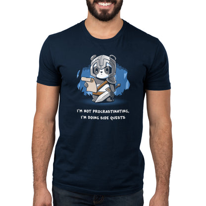 A navy blue I'm Doing Side Quests tee shirt with the phrase "I'm not a philosopher, I'm just a dog" by TeeTurtle.