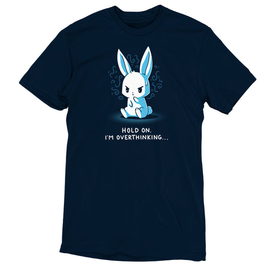 A navy blue I'm Overthinking t-shirt from TeeTurtle with a bunny on it that says help me.