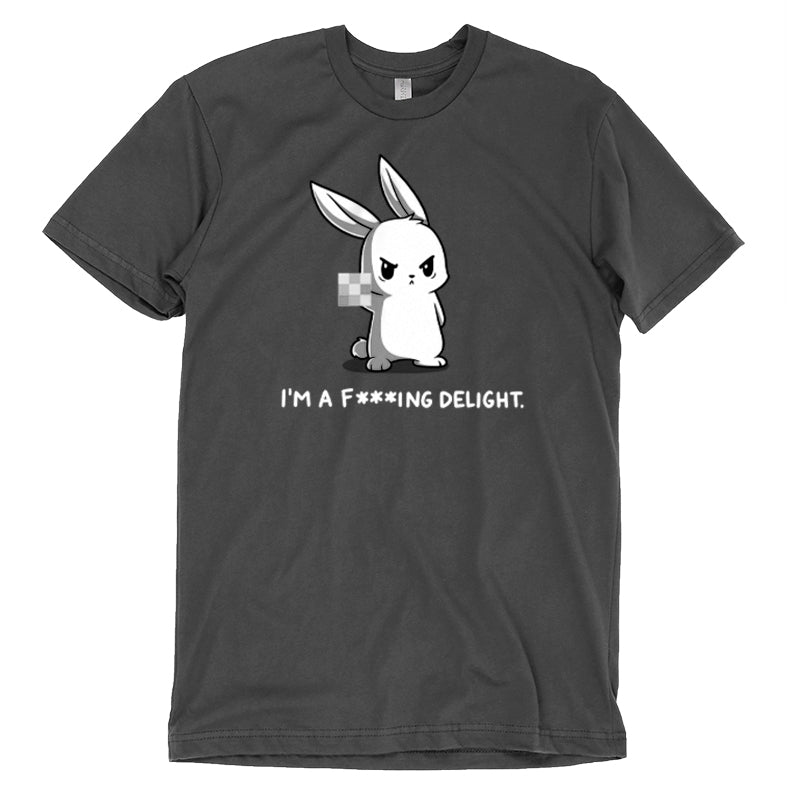 A TeeTurtle "I'm a F***ing Delight" t-shirt in charcoal gray.