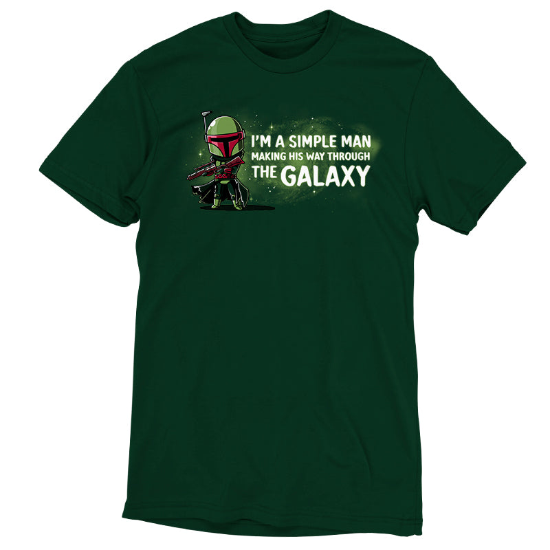 A licensed Star Wars Boba Fett tee for the "I'm a Simple Man" who's a spy in the galaxy.
