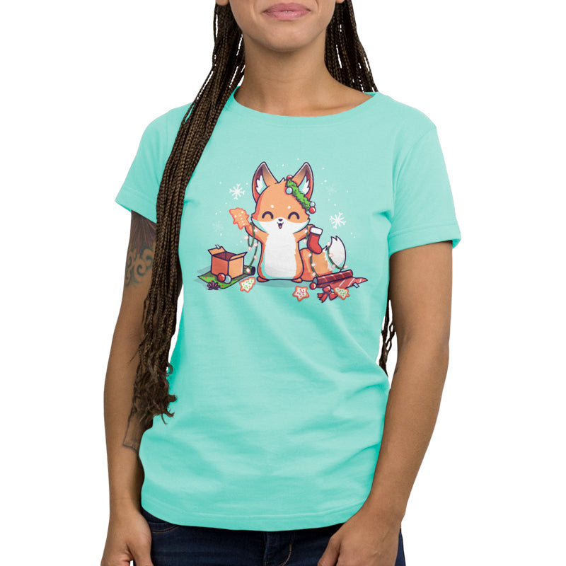 Comfortable It's That Time of Year fox women's t-shirt by TeeTurtle, perfect for holiday activities.