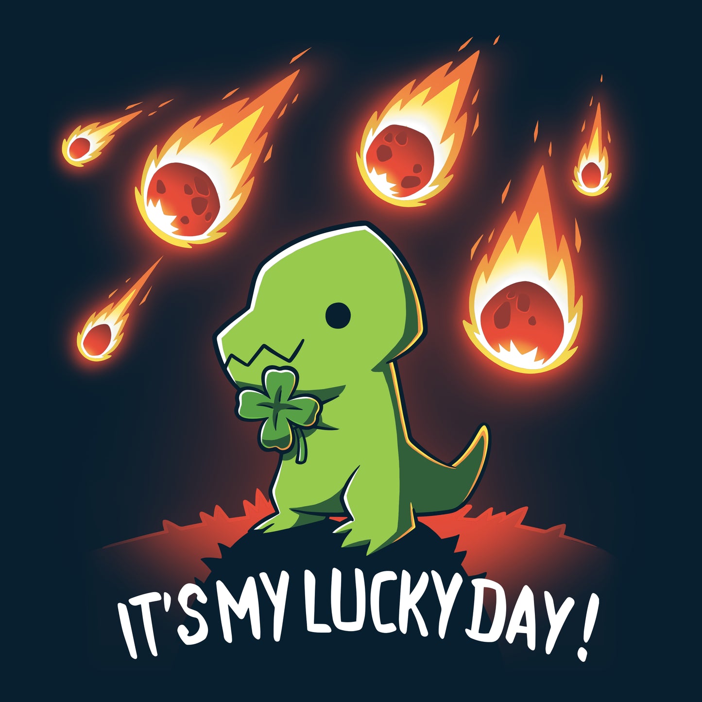 An It's My Lucky Day t-shirt featuring shooting stars and a four-leaf clover by TeeTurtle.