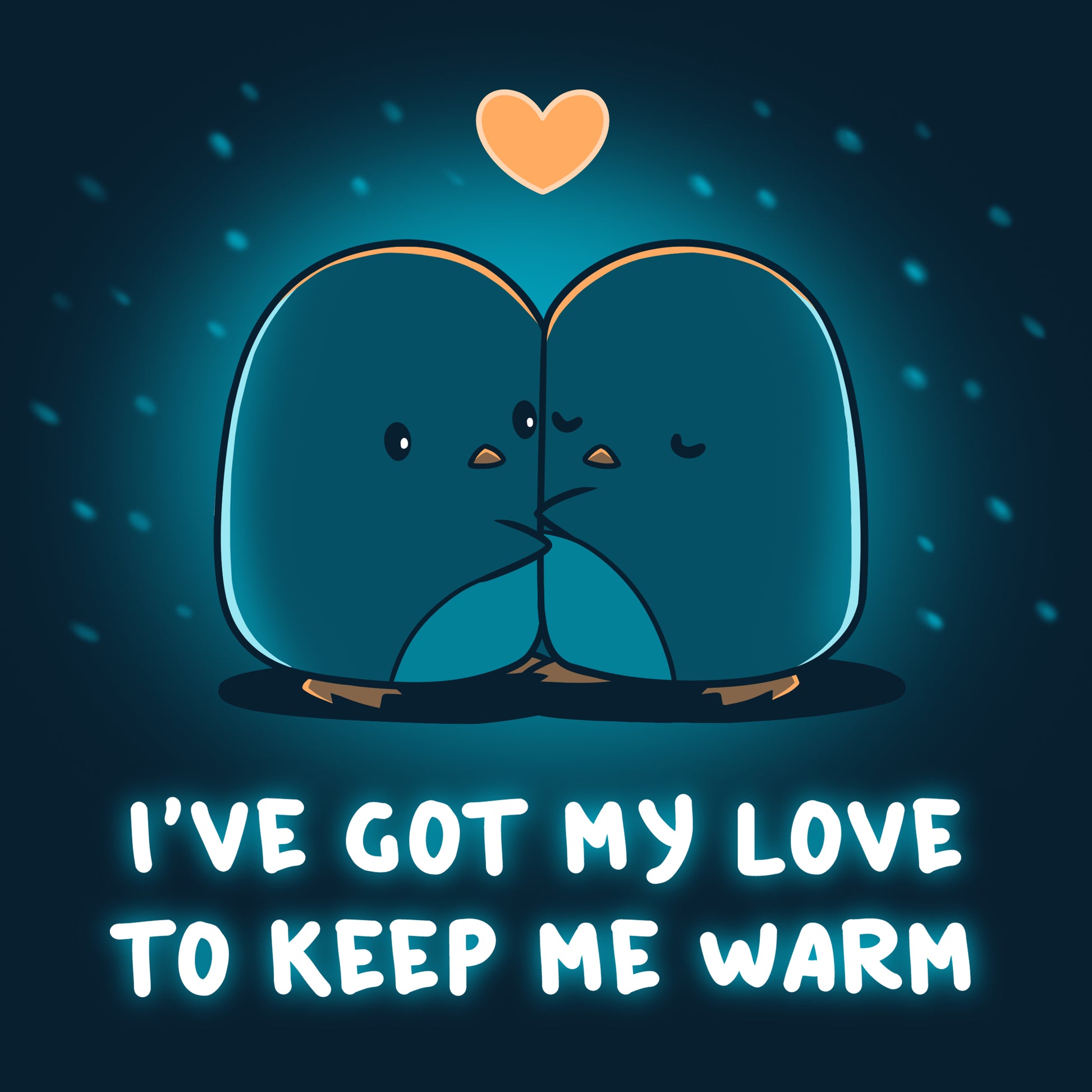 I've got my "I've Got My Love to Keep Me Warm" navy blue t-shirt from TeeTurtle to keep me warm.