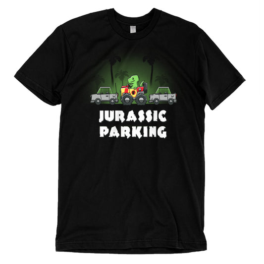 A TeeTurtle t-shirt featuring Jurassic Parking.