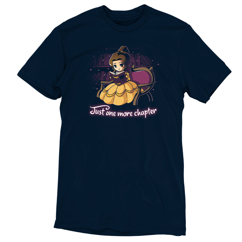 An officially licensed Disney shirt featuring Just One More Chapter (Belle), a cartoon character.