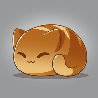 Premium Cotton T-shirt_TeeTurtle silver gray Cat Loaf apparel featuring a cat loaf curled in a happy loafing position.
