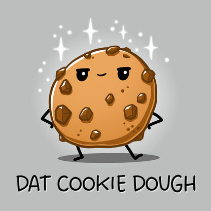 Premium Cotton T-shirt_TeeTurtle silver gray Dat Cookie Dough t-shirt featuring a cookie with a sassy expression and stick-figure hands on its hips.