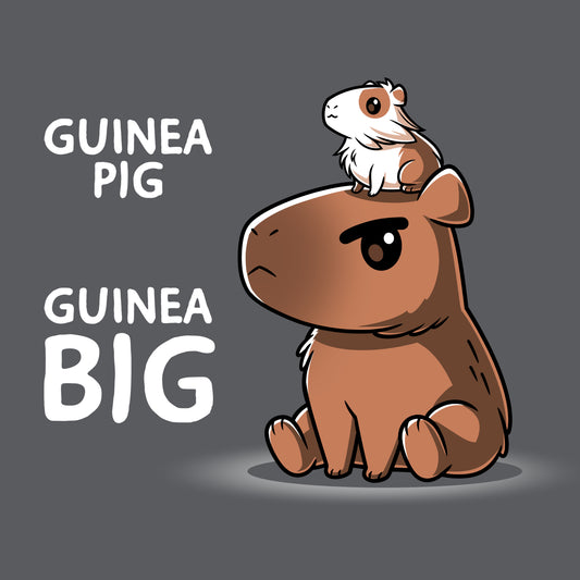 Premium Cotton T-shirt_TeeTurtle charcoal gray Guinea Pig Guinea Big apparel featuring a guinea pig sitting on a capybara’s head.