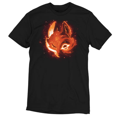Premium Cotton T-shirt - An orange Black Hole Fox with glowing eyes on a TeeTurtle apparel background.