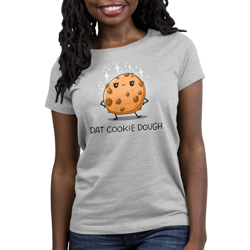 Premium Cotton T-shirt_TeeTurtle silver gray Dat Cookie Dough t-shirt featuring a cookie with a sassy expression and stick-figure hands on its hips.