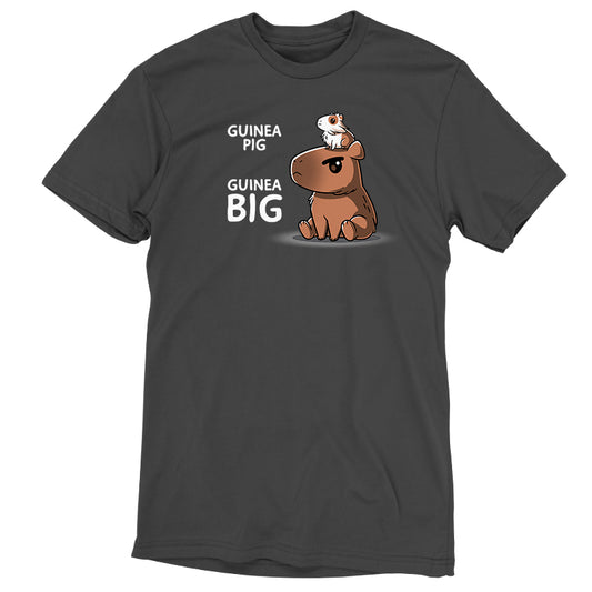 Premium Cotton T-shirt_TeeTurtle charcoal gray Guinea Pig Guinea Big apparel featuring a guinea pig sitting on a capybara’s head.