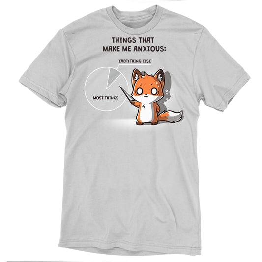 A light gray, super soft cotton tee featuring an illustrated fox pointing to a pie chart titled 