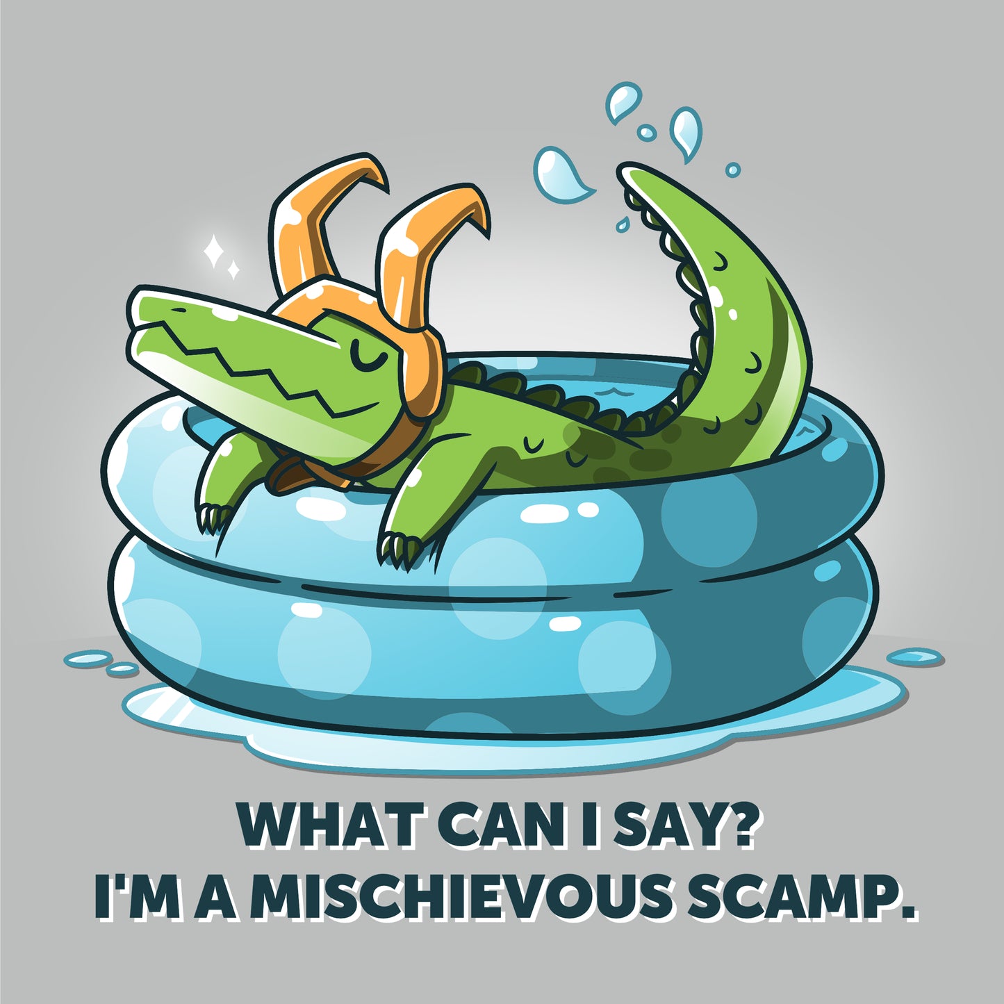 I'm a Mischievous Scamp Marvel Variant wearing Alligator Loki T-shirt.