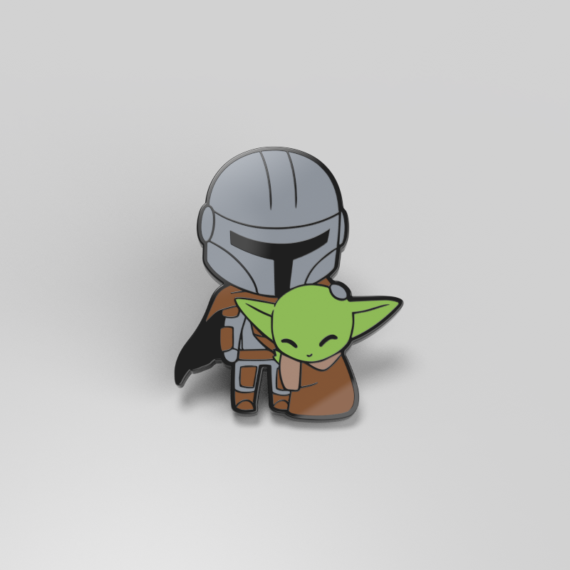 Officially licensed Star Wars Mando and the Child Pin featuring The Mandalorian and Baby Yoda.