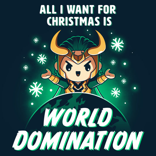 All I want for Christmas is a Marvel All I Want for Christmas Is World Domination T-shirt.