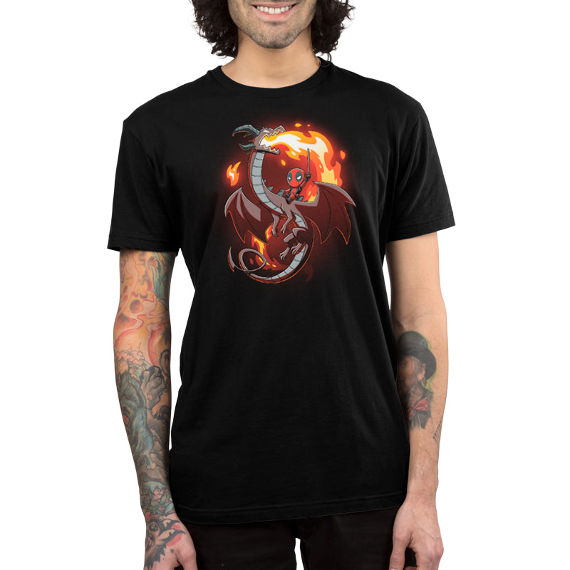 A Marvel Deadpool On a Dragon T-shirt.
