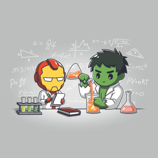 Iron Man and Hulk's Science Lab Marvel t-shirt.