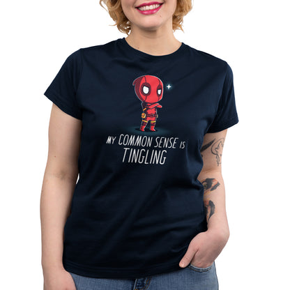 Deadpool's official t-shirt tinkering - Marvel's "My Common Sense Is Tingling" t-shirt.