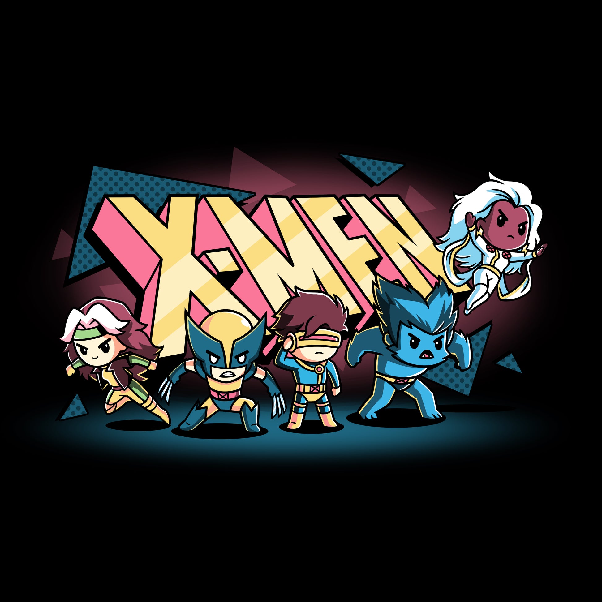 A group of Retro X-Men standing in front of a black background. (Brand: Marvel)