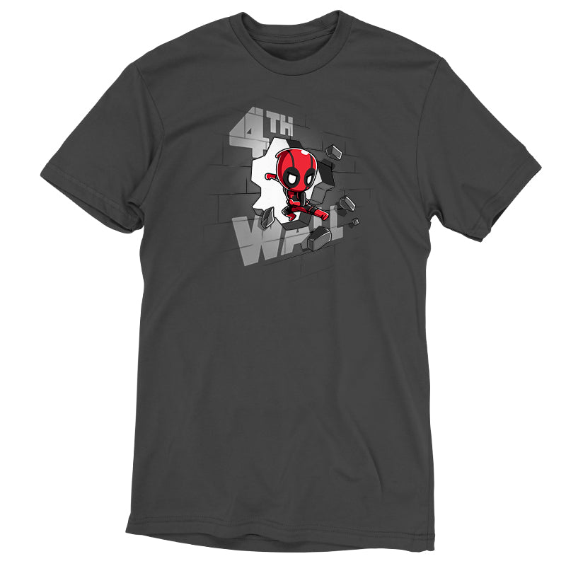 A Breaking the 4th Wall Deadpool T-shirt featuring an officially licensed Marvel image.