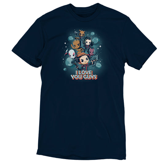 A t-shirt with officially licensed Guardians of the Galaxy 3 characters on it.