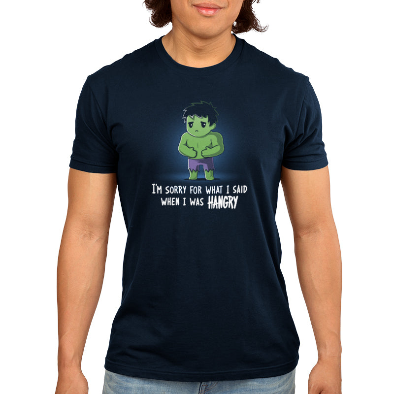 A Marvel official licensed t-shirt featuring the I'm Sorry For What I Said When I Was Hangry.