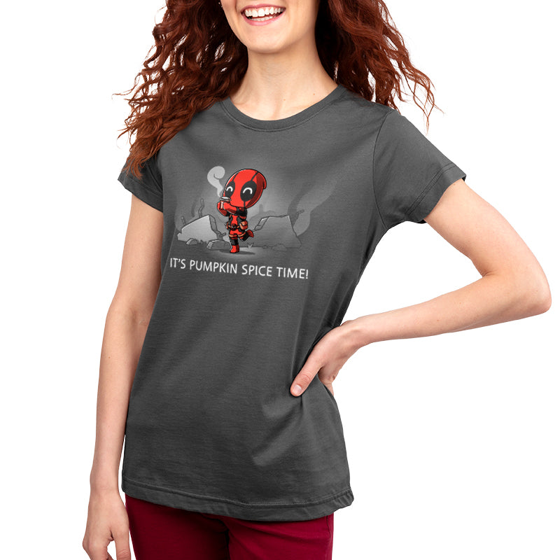 Officially licensed Pumpkin Spice Deadpool t-shirt by Marvel.