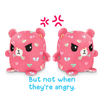 Two TeeTurtle Reversible Bear Plushmates (Hearts) with the words but not when they're angry.