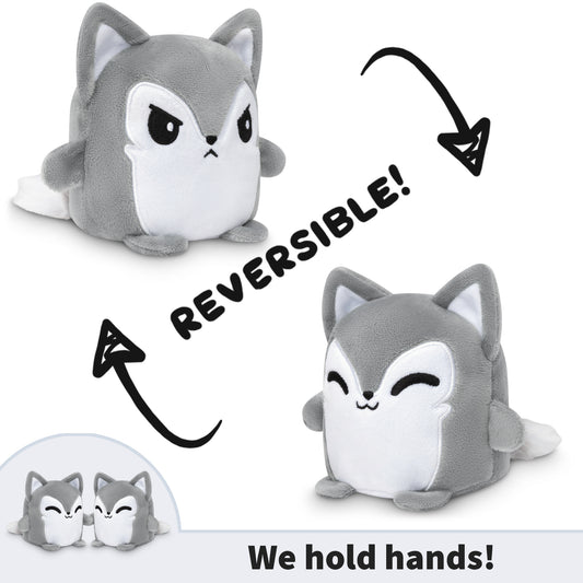 Reversible fox plush toy - TeeTurtle Reversible Wolf Plushmate.