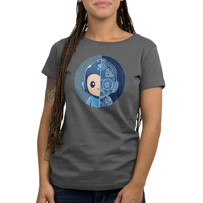 An officially licensed Mega Man Blueprint women's t-shirt featuring a robot image.