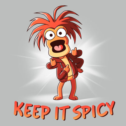 A officially licensed cartoon character, Pepé the King Prawn, wearing a Keep it Spicy shirt. (Muppets)