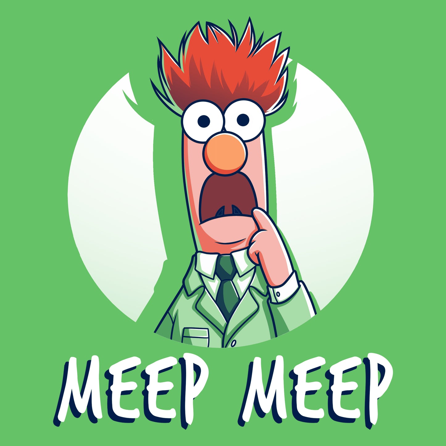 Officially licensed Disney Meep Meep logo T-shirt.