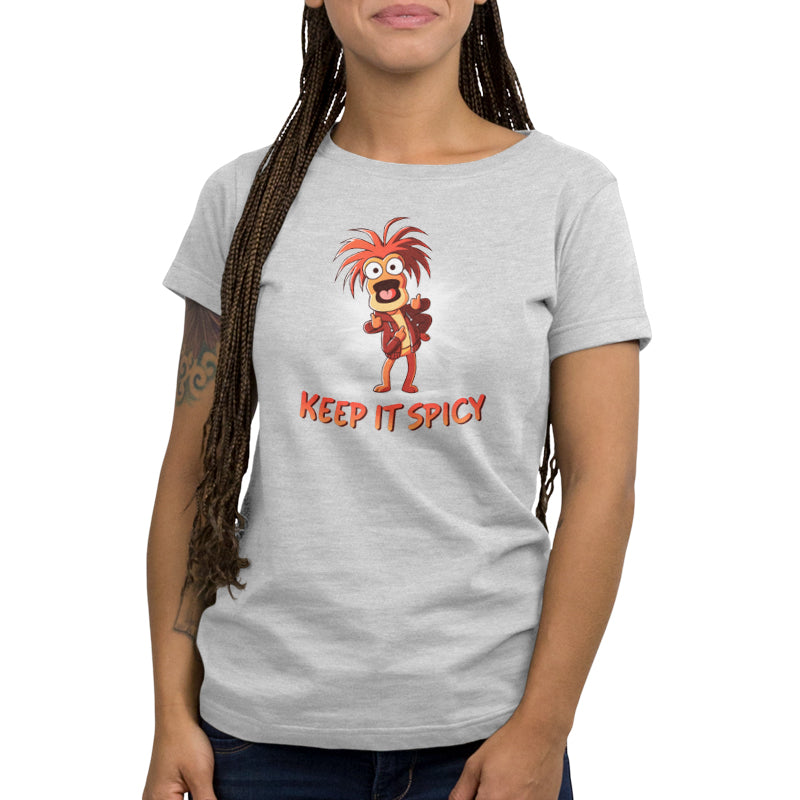 Keep it Spicy Muppets officially licensed women's short sleeve t-shirt, featuring Pepé the King Prawn.