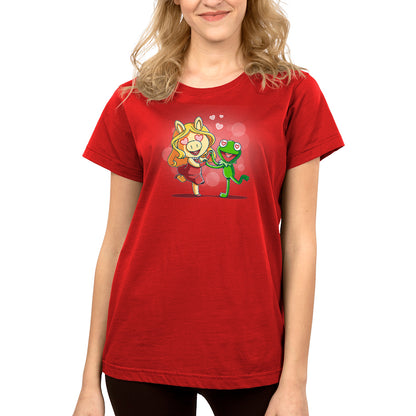 An officially licensed women's Disney t-shirt with an image of Miss Piggy and Kermit.