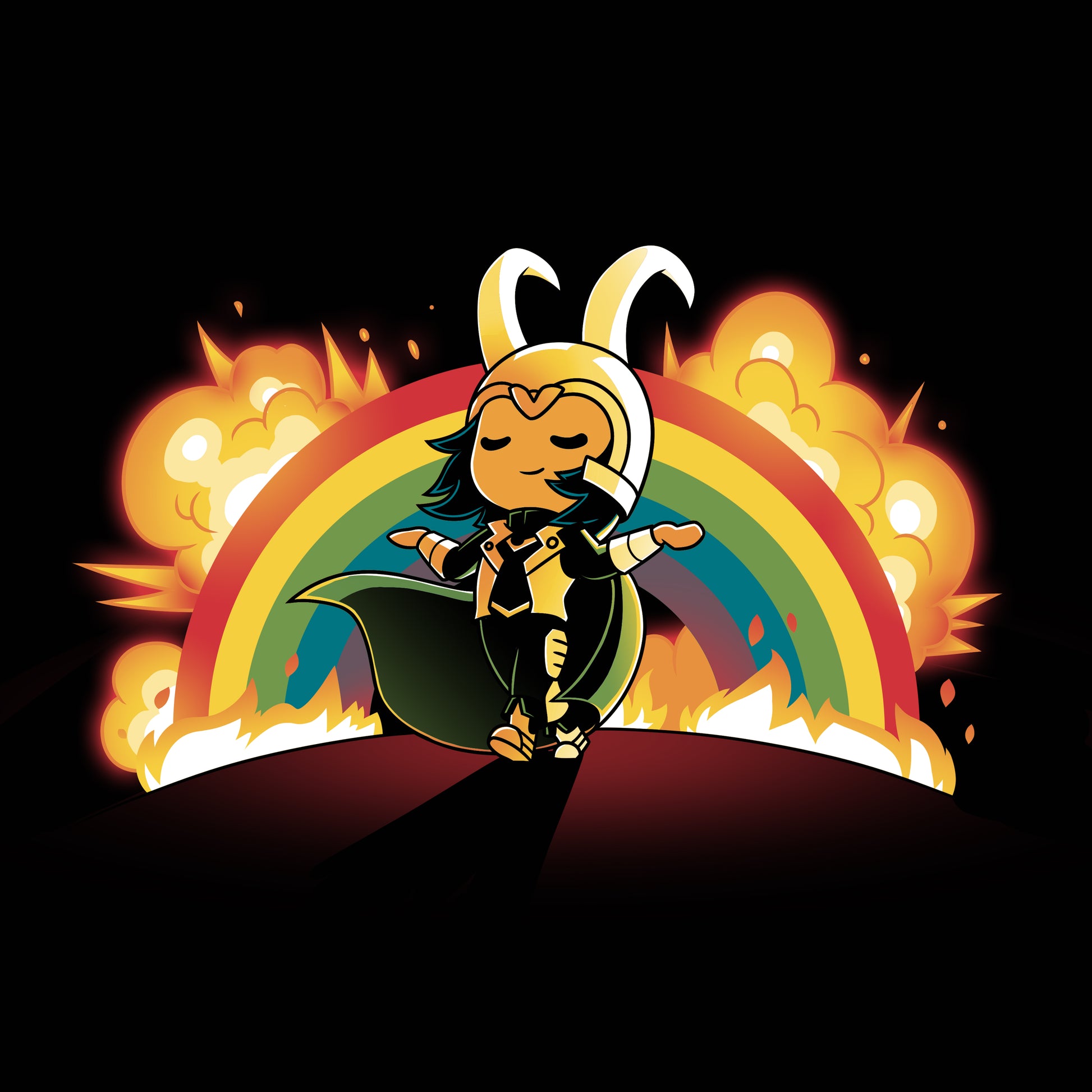 Mayhem and Rainbows Marvel Loki T-shirt.