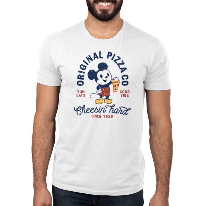 An officially licensed Disney t-shirt with Mickey's Pizza Company on it.